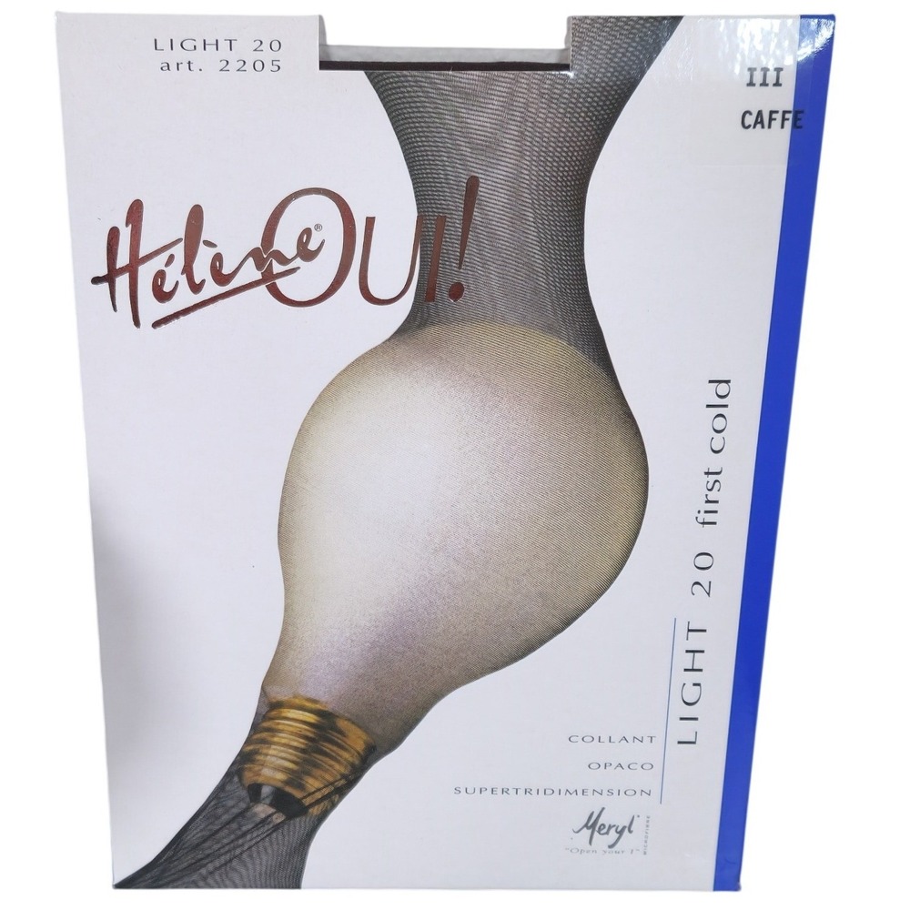 Lot 2-Pantie Hose 20 Denier Opaque Tights Caffe Made Italy Helene Oui Sz III/M-L